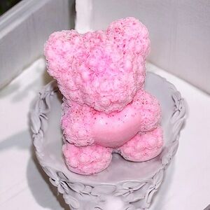 Rose scented handmade 3D rose bear soap 3x2 inch 4oz